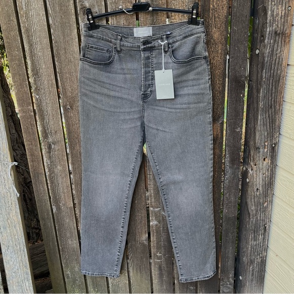 Everlane Wm’s High Rise Cigarette Buttonfly Jean In Washed Black NWT Sz 32 - Picture 9 of 14